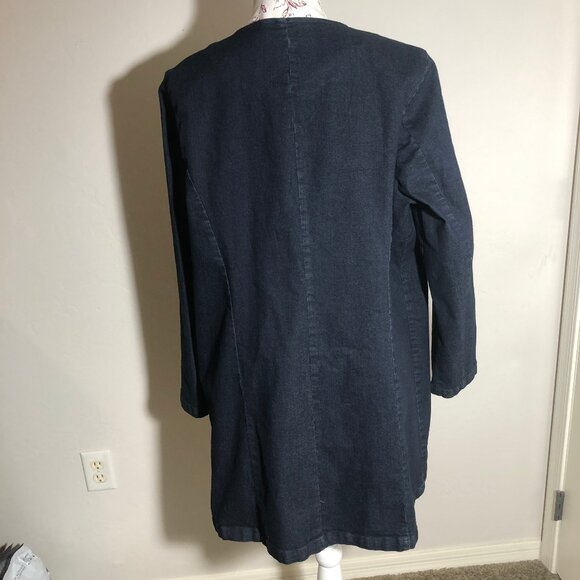 Jessica London Embroidered Denim Coat – (Vintage-Inspired Statement Jacket) - Picture 8 of 14